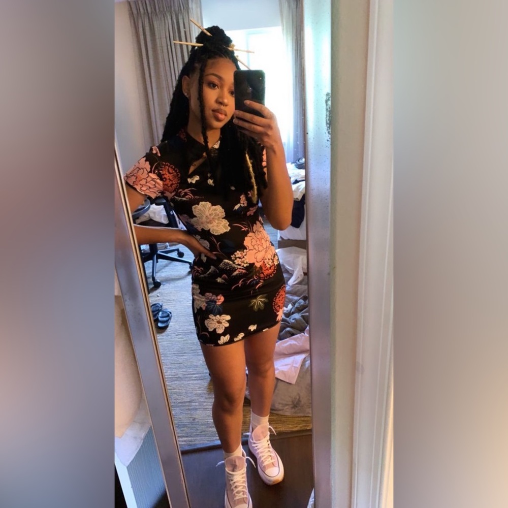 NWT Zara Satin Effect Print Dress - L